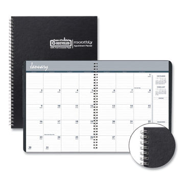 House of Doolittle™ Monthly Hard Cover Planner, 11 X 8.5, Black Cover, 14-month (dec To Jan): 2021 To 2023 freeshipping - TVN Wholesale